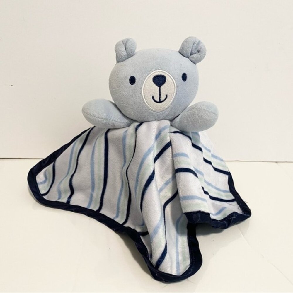 George Blue Bear Lovey Striped Baby Security Blanket Plush